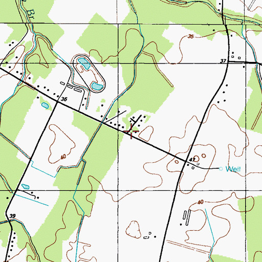 Topographic Map of Wooded Acres, DE