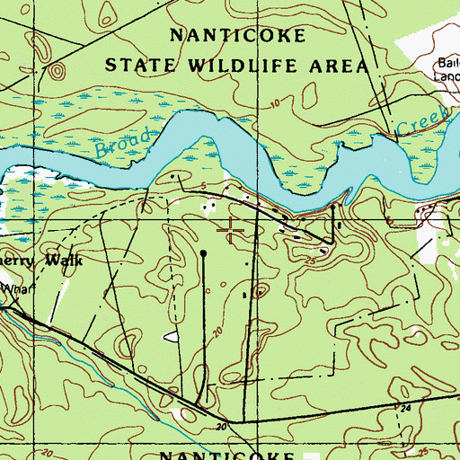 Topographic Map of Hoagland Subdivision, DE