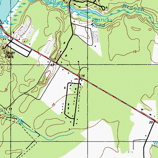 Topographic Map of Patty Cannon Estates, DE