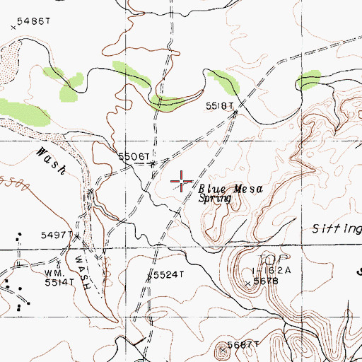 Topographic Map of Blue Mesa Spring, AZ