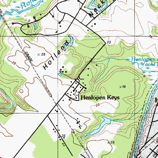 Topographic Map of Henlopen Keys, DE