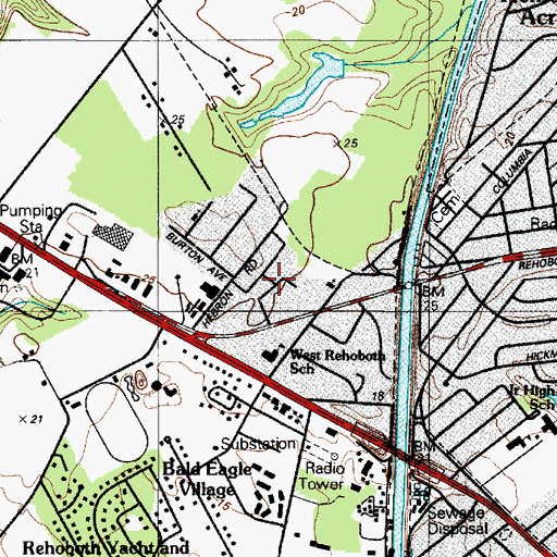 Topographic Map of Shockley Heights, DE