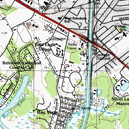 Topographic Map of Bay Harbor, DE