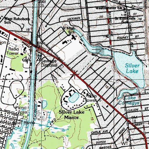 Topographic Map of Spring Lake, DE