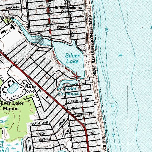 Topographic Map of Silver Lake Shores, DE