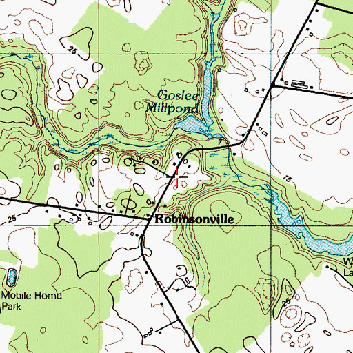 Topographic Map of Long Acres, DE
