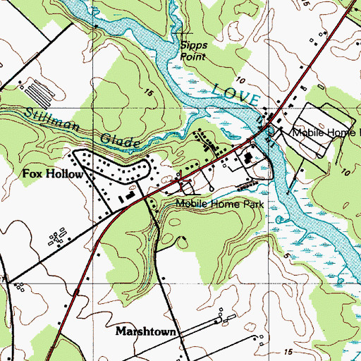 Topographic Map of Woods Edge, DE