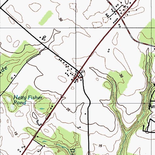 Topographic Map of Country Village, DE