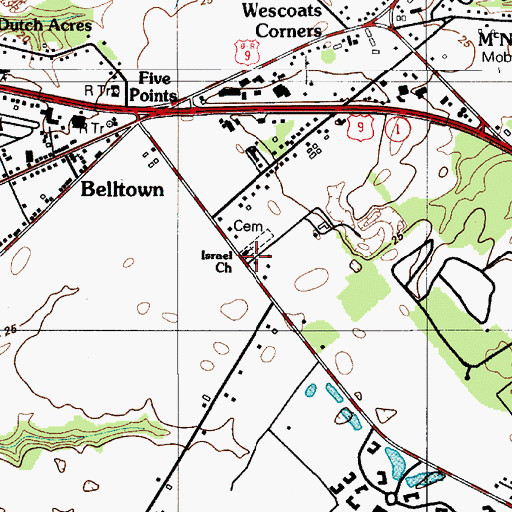 Topographic Map of Israel Church, DE