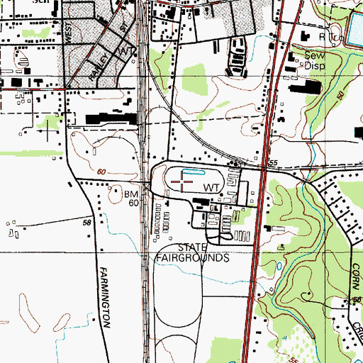 Topographic Map of Delaware State Fairgrounds, DE