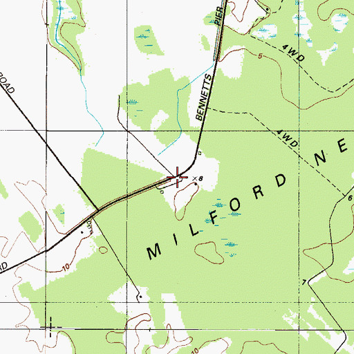 Topographic Map of Frenchs Mobile Homes, DE