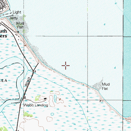 Topographic Map of Shirleys Bar, DE