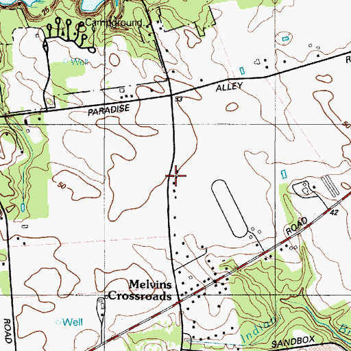 Topographic Map of D and K Mobile Home Park, DE