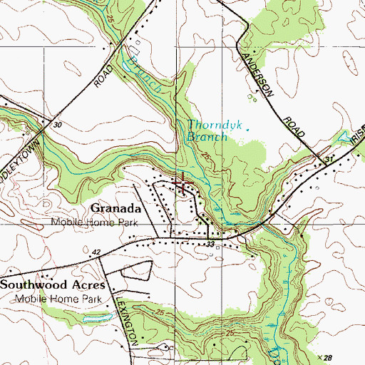 Topographic Map of Brookhaven Estates, DE