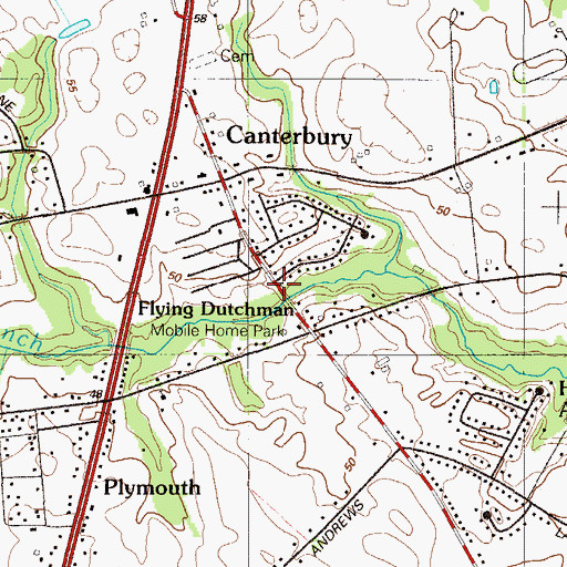 Topographic Map of Woodbury, DE