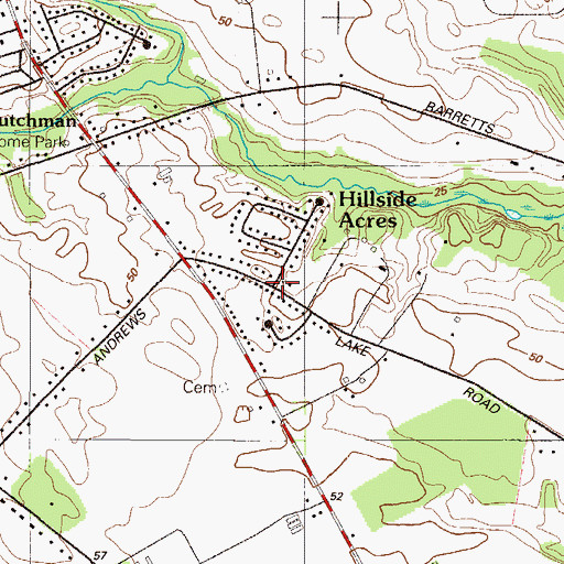 Topographic Map of Orchard Acres, DE