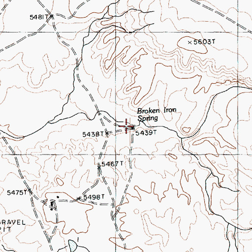 Topographic Map of Broken Iron Spring, AZ