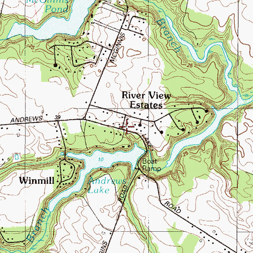 Topographic Map of Riverview, DE