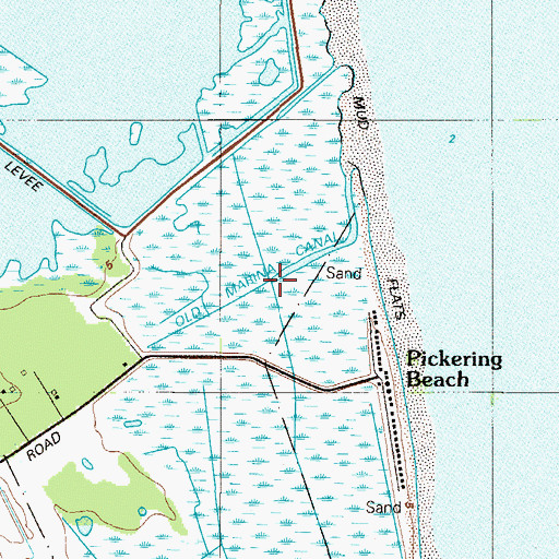 Topographic Map of Old Marina Canal, DE