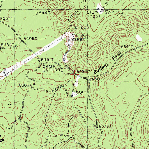 Topographic Map of Buffalo Pass, AZ