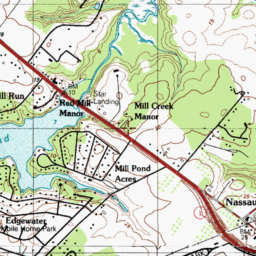 Topographic Map of Mill Creek Manor, DE