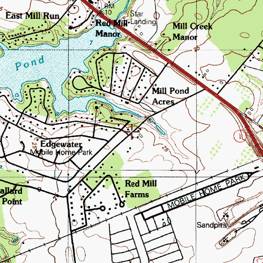 Topographic Map of Shady Side, DE