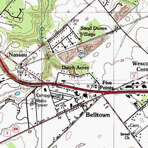 Topographic Map of Dutch Acres, DE