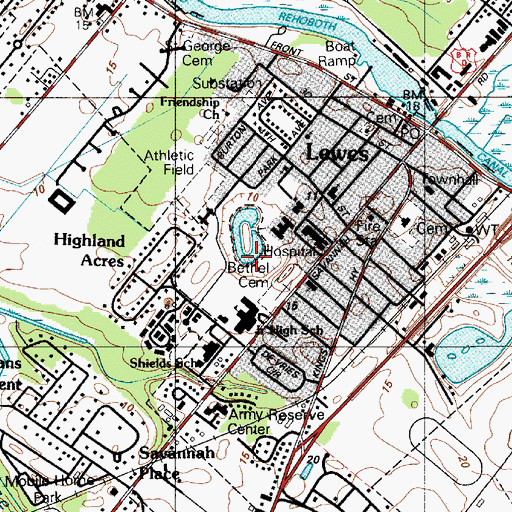 Topographic Map of Blockhouse Pond, DE