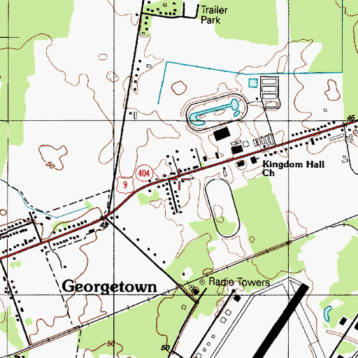 Topographic Map of Rogers Development, DE
