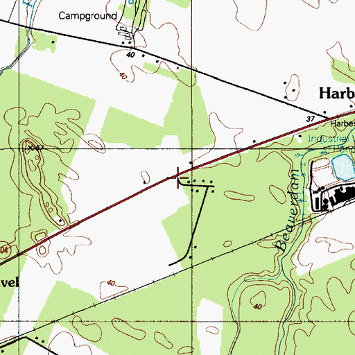 Topographic Map of Briarwood Manor, DE