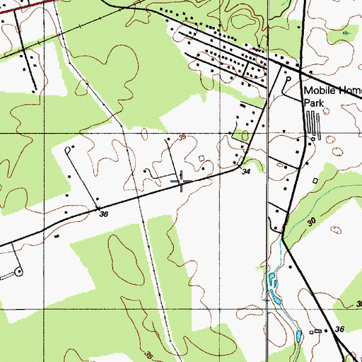 Topographic Map of Cool Spring Manor, DE