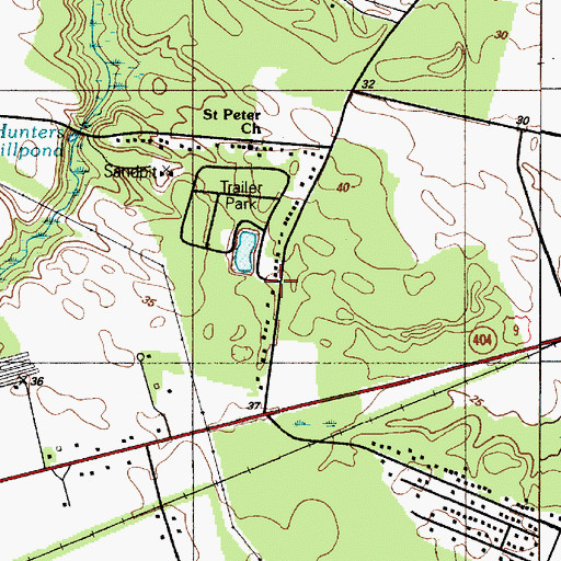 Topographic Map of Lazy Lake, DE
