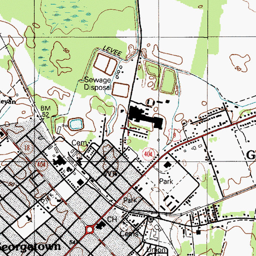 Topographic Map of Murrays Development, DE