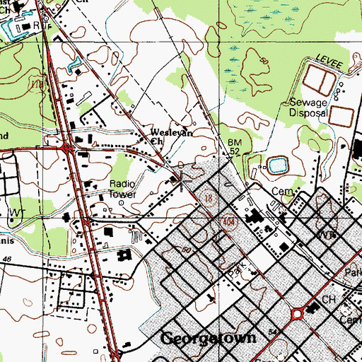 Topographic Map of Highland Terrace, DE