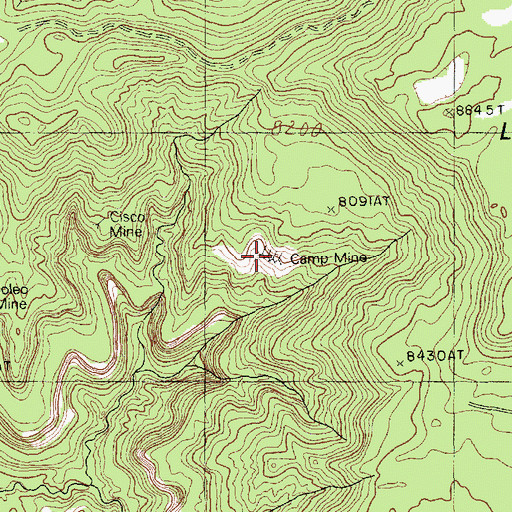 Topographic Map of Camp Mine, AZ