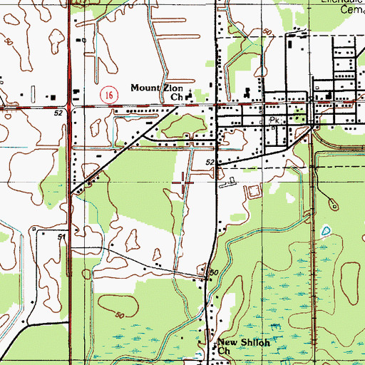 Topographic Map of Walkers Acres, DE