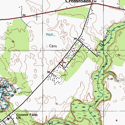 Topographic Map of Messick Development, DE