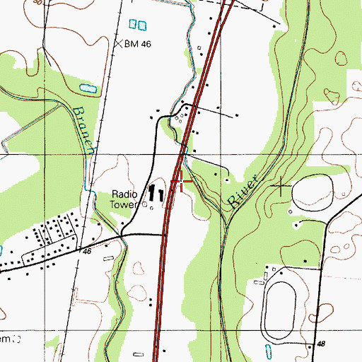 Topographic Map of Deer Creek, DE