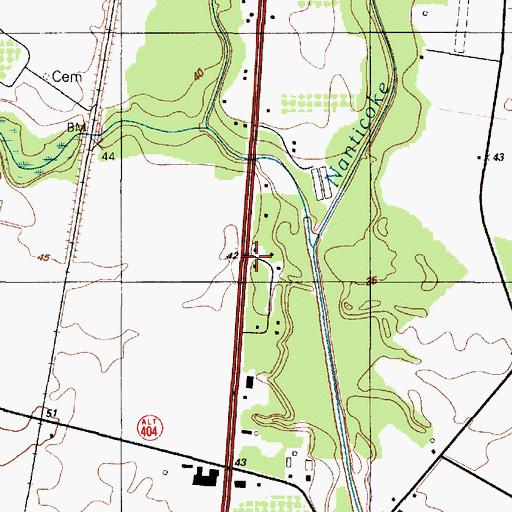 Topographic Map of Newton Woods, DE