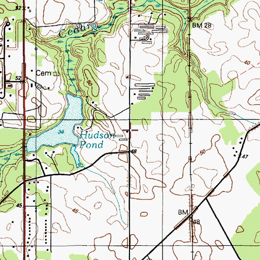 Topographic Map of Holly Hill, DE