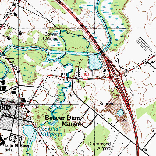 Topographic Map of Brown Street, DE
