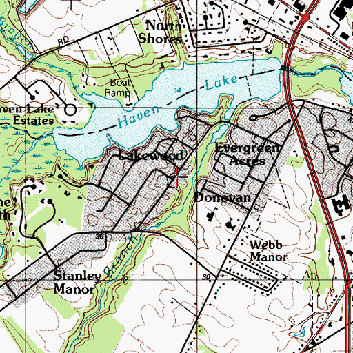 Topographic Map of Lakewood Development, DE