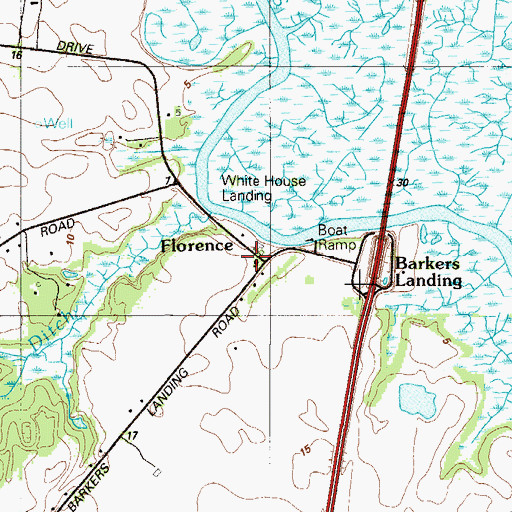Topographic Map of Saint Jones Access Area, DE