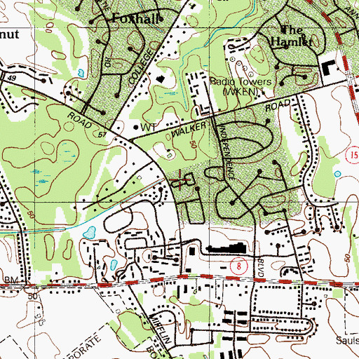 Topographic Map of Greens of Dover, DE