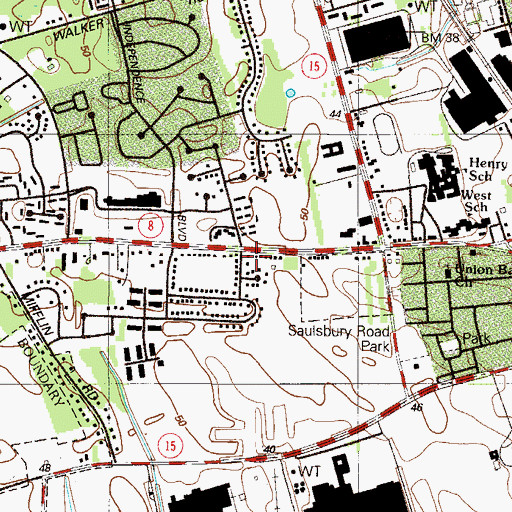 Topographic Map of Woodstock Court, DE