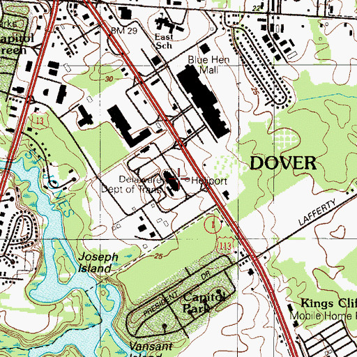 Topographic Map of Transportation Administration Center, DE