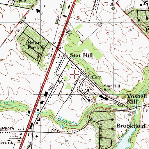 Topographic Map of Star Hill Church, DE