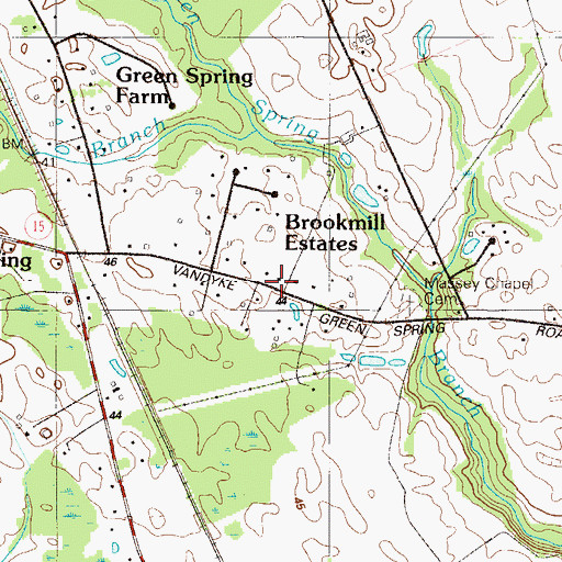 Topographic Map of Green Spring Farm, DE