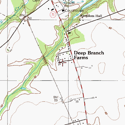 Topographic Map of Deep Branch Farm, DE