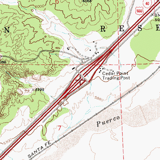 Topographic Map of Cedar Point Interchange, AZ